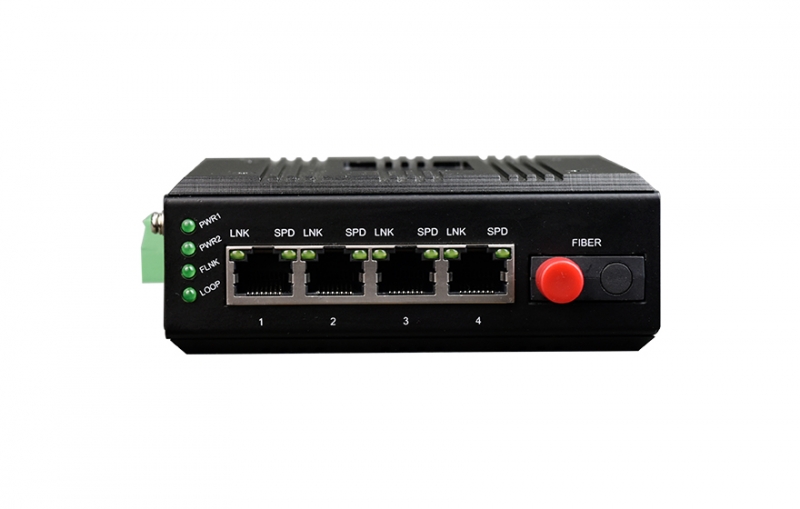 mini工業(yè)軌式 4路千電+1路千光 (雙DC或AC220內(nèi)置)交換機(jī)